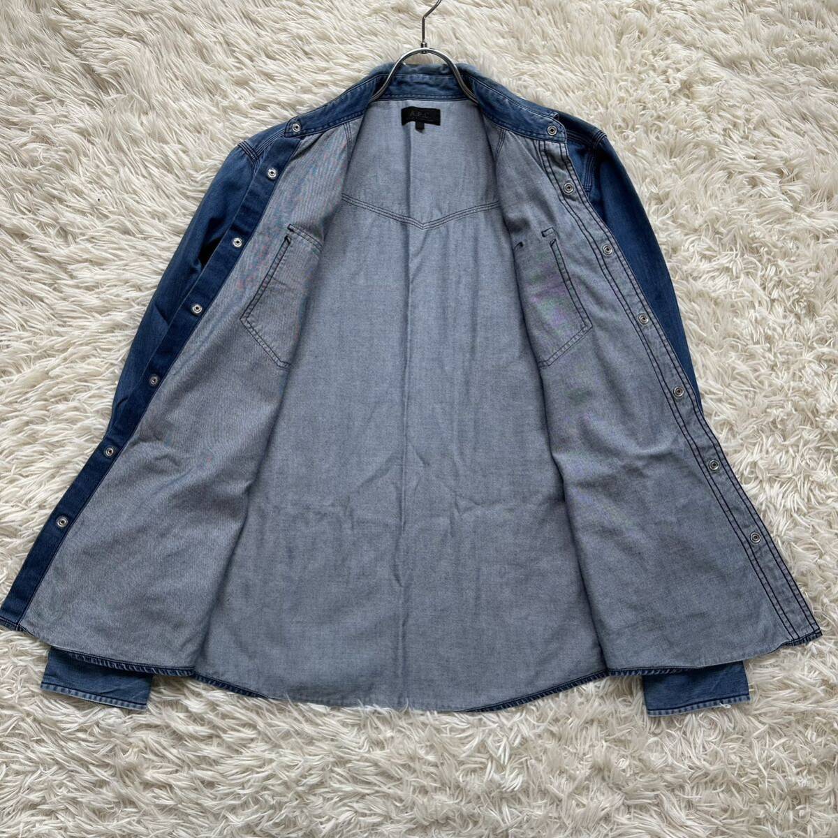 【A.P.C.】アーペーセー carhartt コラボ L デニムシャツ 長袖_画像5