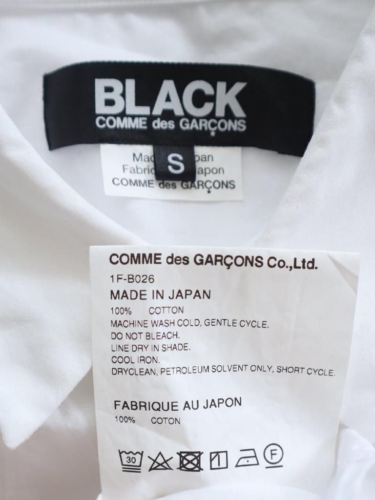【送料込】★BLACK COMME des GARCONS★ブラックコムデギャルソン 長袖シャツ S ホワイト 白 コットン シンプル ボタン 6436570_画像5