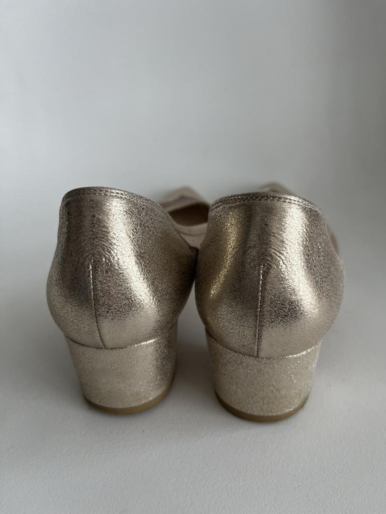 [ включая доставку ]DIANA Diana обувь 25.0cm 25 Gold каблук 4cmpo Inte dotu точка рисунок chu-ru сделано в Японии сверху товар женский s6437383