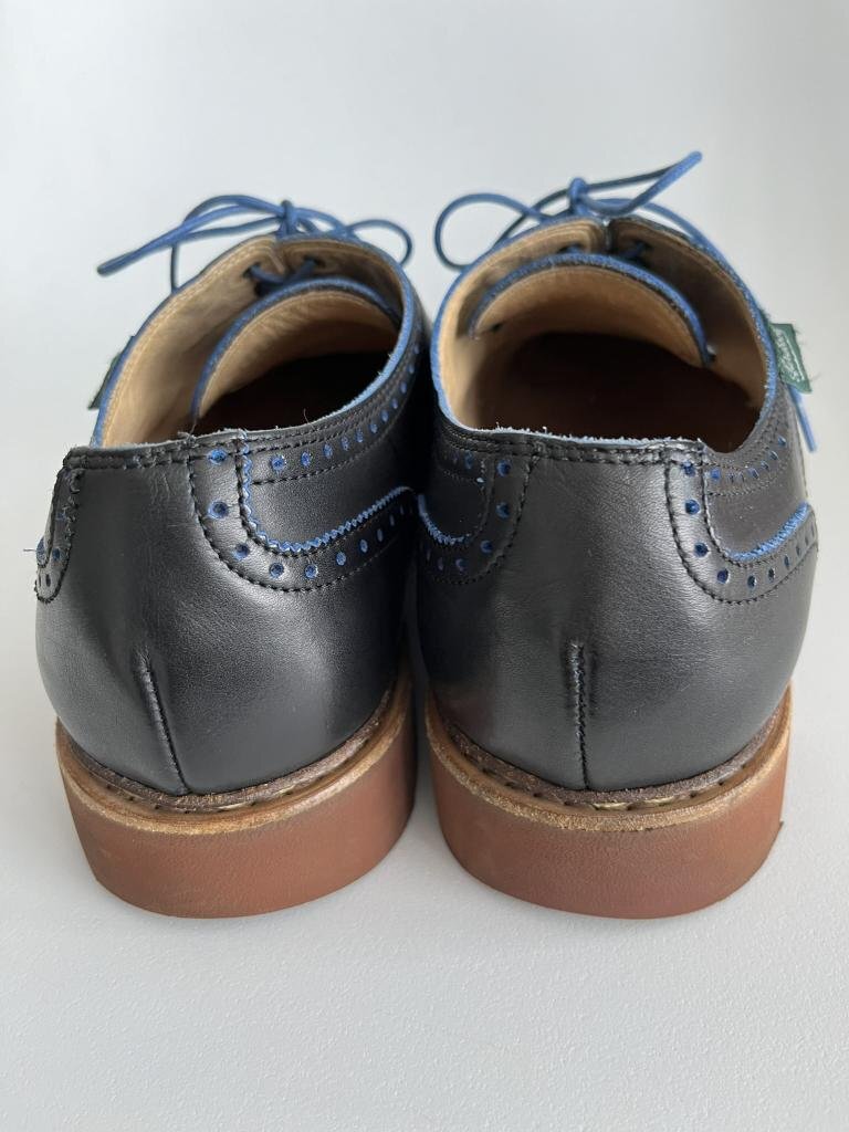 【送料込】Paraboot パラブーツ くつ【メンズ】27.5cm 記載サイズ9 ヒール2.5 ブラック×ブルー フランス製 老舗ブランド お洒落 s6437400_画像2