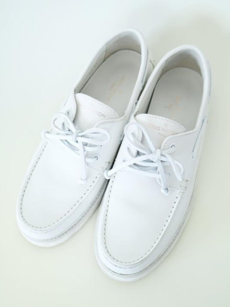 [ including carriage ]LOUIS VUITTON * shoes * men's [6437273] Louis Vuitton 26cm eggshell white / adult high brand spring summer deck shoes stylish 