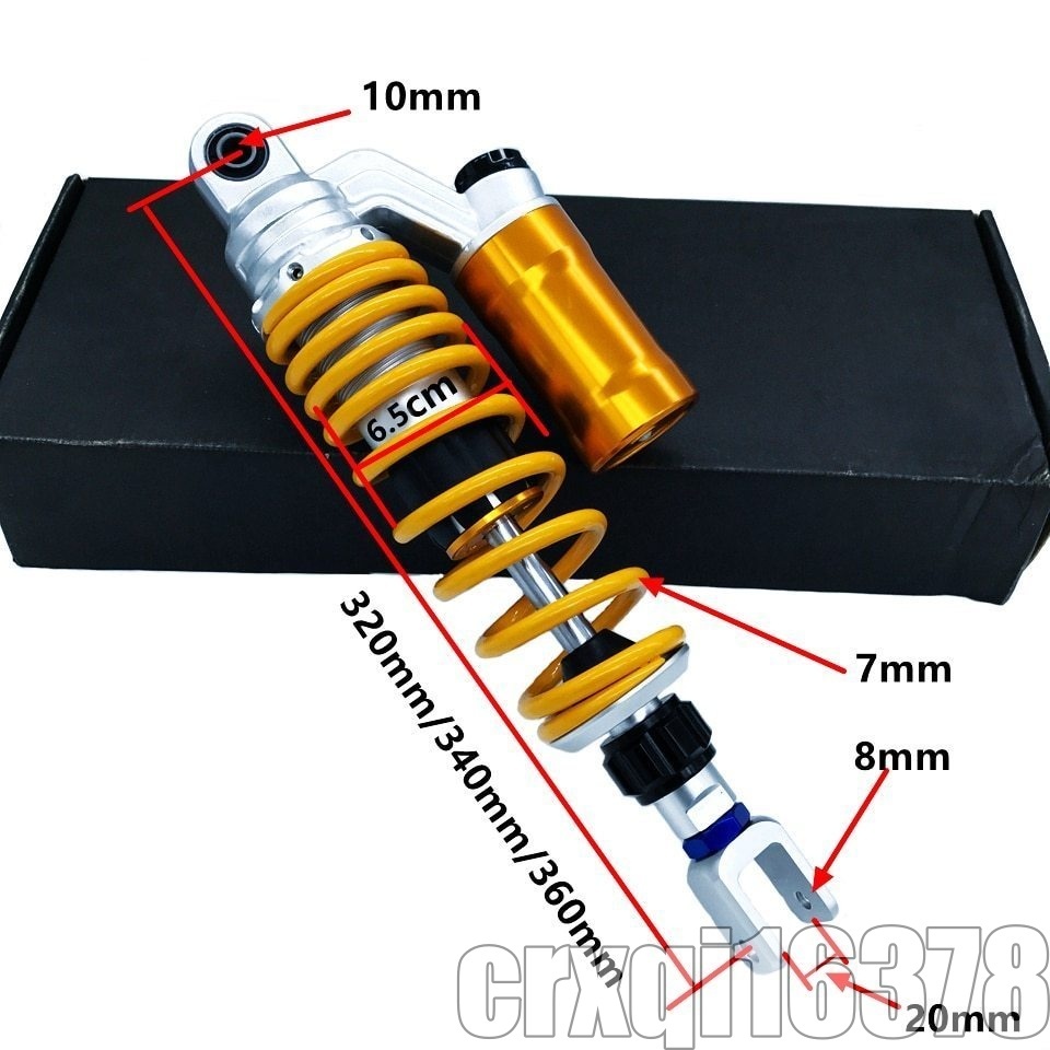 特価◎リア ショックアブソーバー 1本 320/340/360mm エアー バイク リアサスペンション_画像2