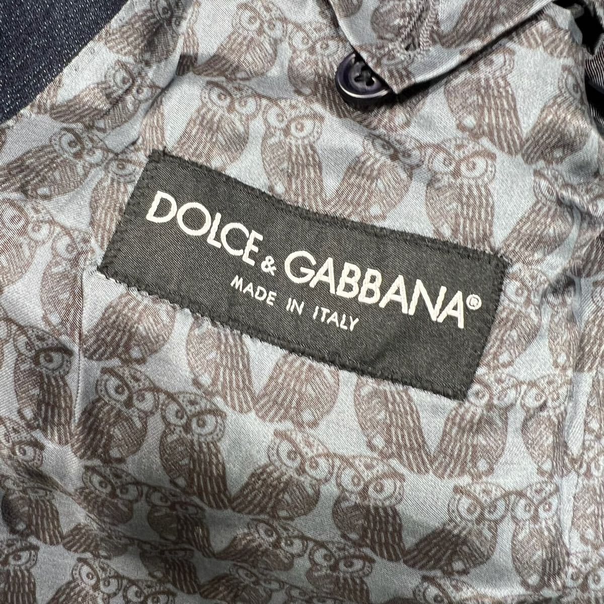 1円〜 極美品 DOLCE&GABBANA ドルチェ&ガッバーナ テーラードジャケット ダブル デニム ネイビー 50サイズ 7600の画像4