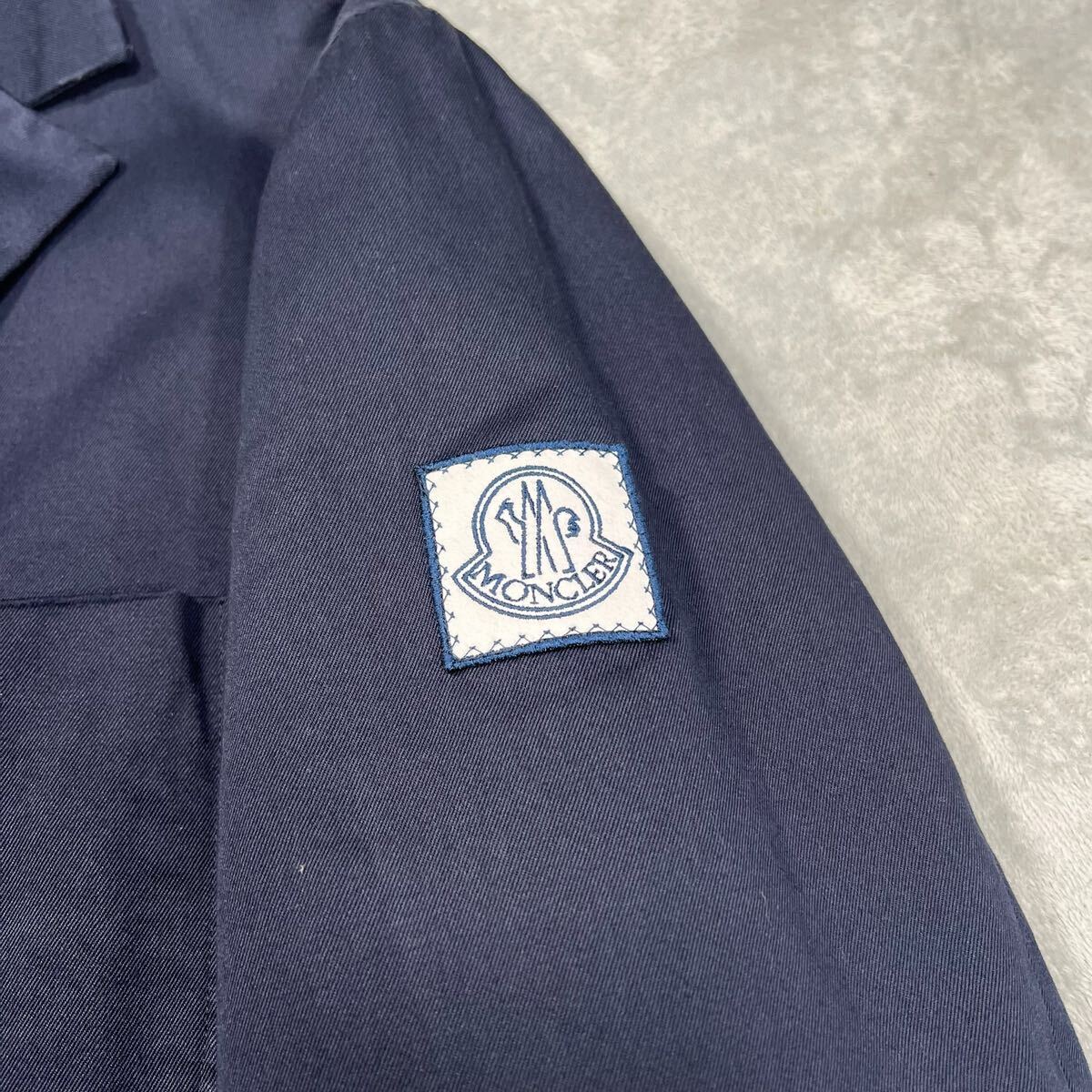 1円〜 極美品 MONCLER GAMME BLEU モンクレールガムブルー テーラードジャケット ダメージ加工 金ボタン ネイビー 6サイズ 7626の画像3