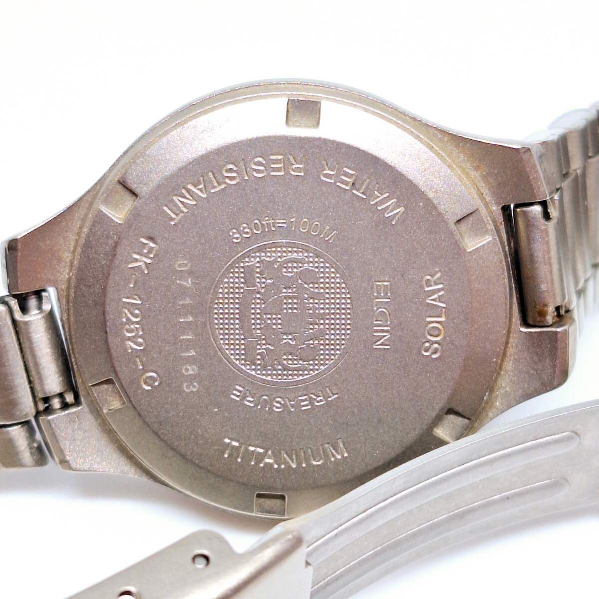 ★稼働品★ 84 ELGIN エルジン USA FK-1252-C レディース腕時計 腕時計 時計 ソーラー ウォッチ デイデイト シェル文字盤 WKHの画像6