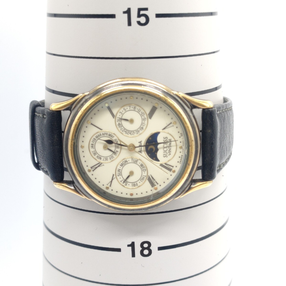 178 ALBA SUCCESS メンズ 腕時計 時計 アルバ サクセス クロノグラフ V33F-6A10 サン ＆ ムーンフェイズ QUARTZ VINTAGE ヴィンテージ SCの画像5