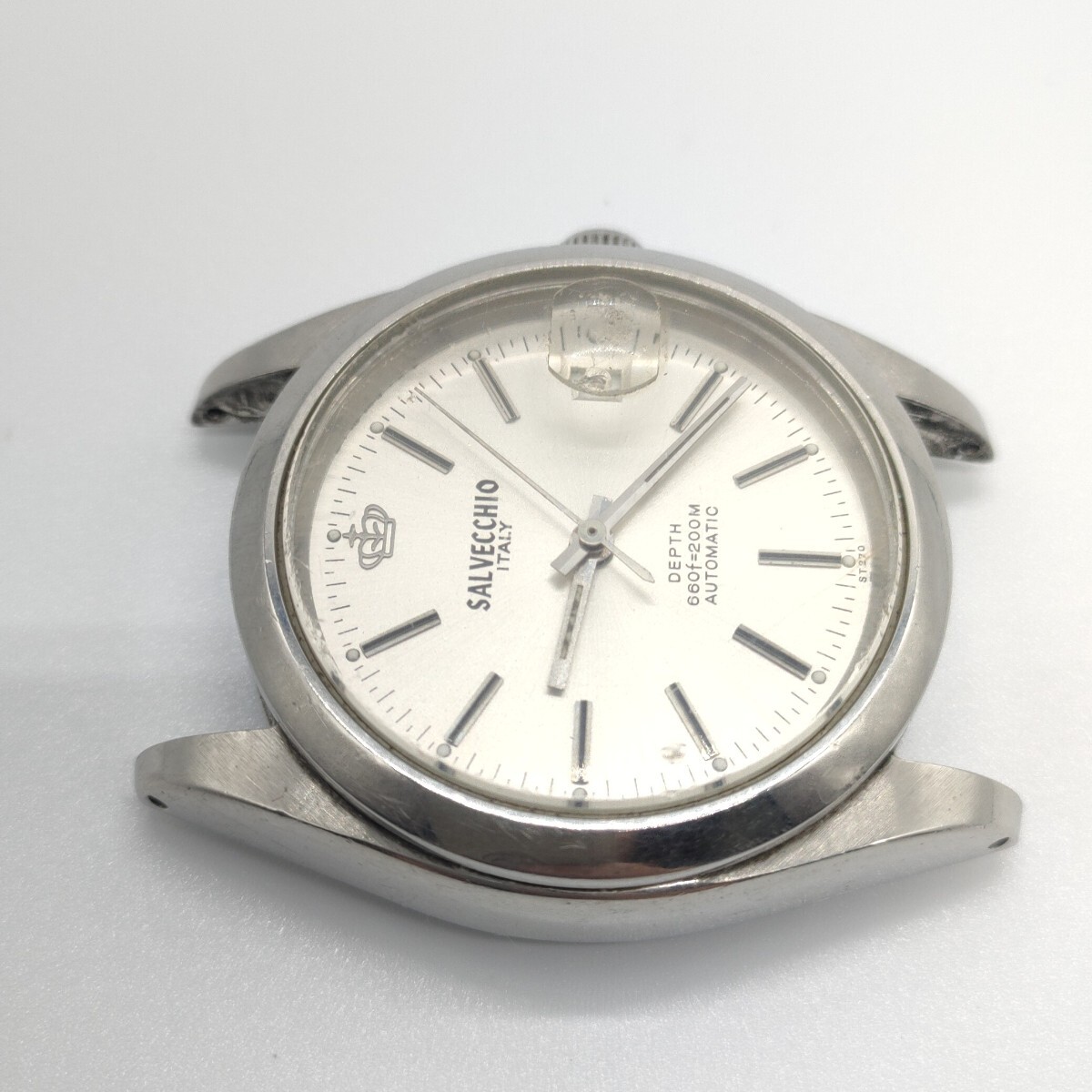 ★稼働品★ 182 SALVECCHIO 腕時計 時計 サルベッキオ ST270 フェイスのみ 自動巻き AUTOMATIC DEPTH 3針 ITALY アナログ デイト SCHの画像5