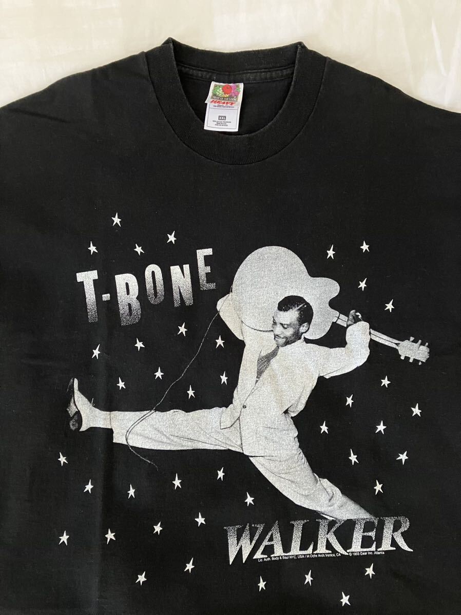 90s gear inc T-BONE WALKER JAZZ Tシャツ XXL ブルース ジャズ フルーツオブザルーム ヴィンテージ バンド フォト USA製の画像6