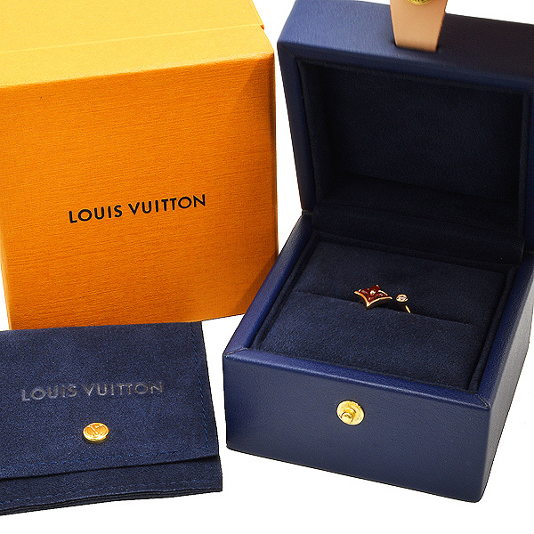  Louis Vuitton bar g Star bro Sam minicar ne Lien 1P diamond ring K18PG #48 new goods finish settled! free shipping * goods can be returned!