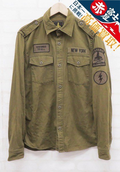 8T1423/HYSTERIC GLAMOUR DESIGNED TO KILL badge military shirt 0201AH01 Hysteric Glamour 