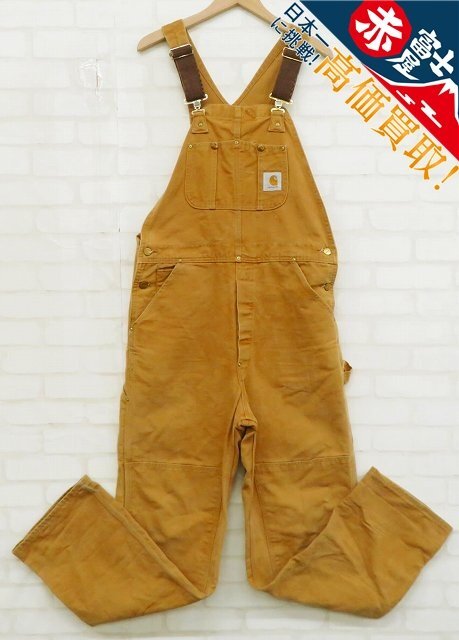 3P6432/Carhartt 80s ブラウンダックオーバーオール カーハートの画像1