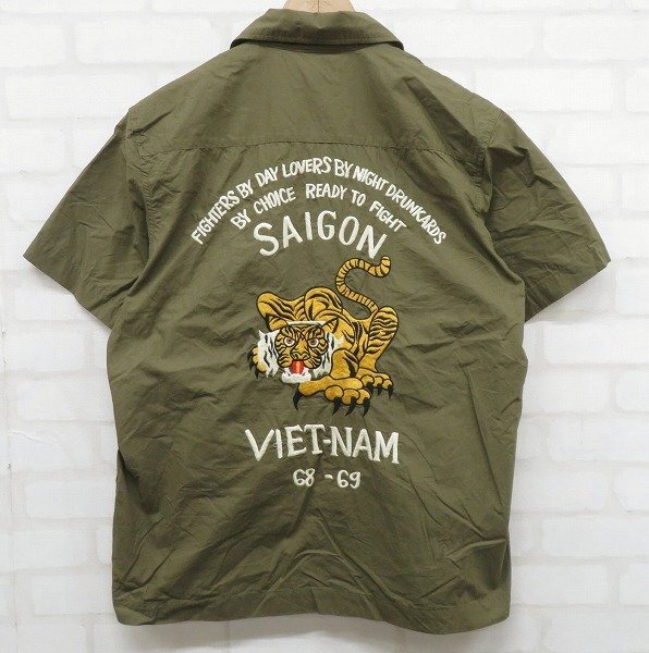 8T1607【クリックポスト対応】バズリクソンズ SAIGON 虎 半袖ベトナムシャツ BR37818 BUZZ RICKSON'S_画像2