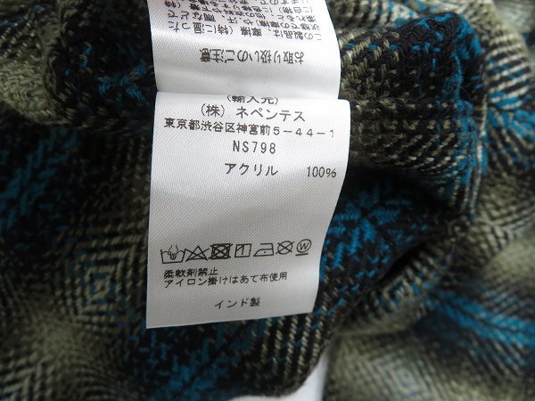 8T0753/未使用品 SOUTH2WEST8 V NECK ARMY SHIRT Acrylic Plaid NS798 サウスツーウエスト アーミーシャツ アクリルカーディガンの画像5