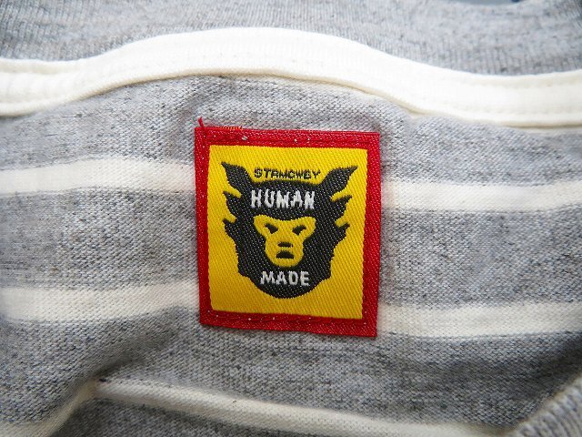 8T1412【クリックポスト対応】新品 HUMAN MADE STRIPED HEART T-SHIRT HM25CS033 ヒューマンメイド Tシャの画像4