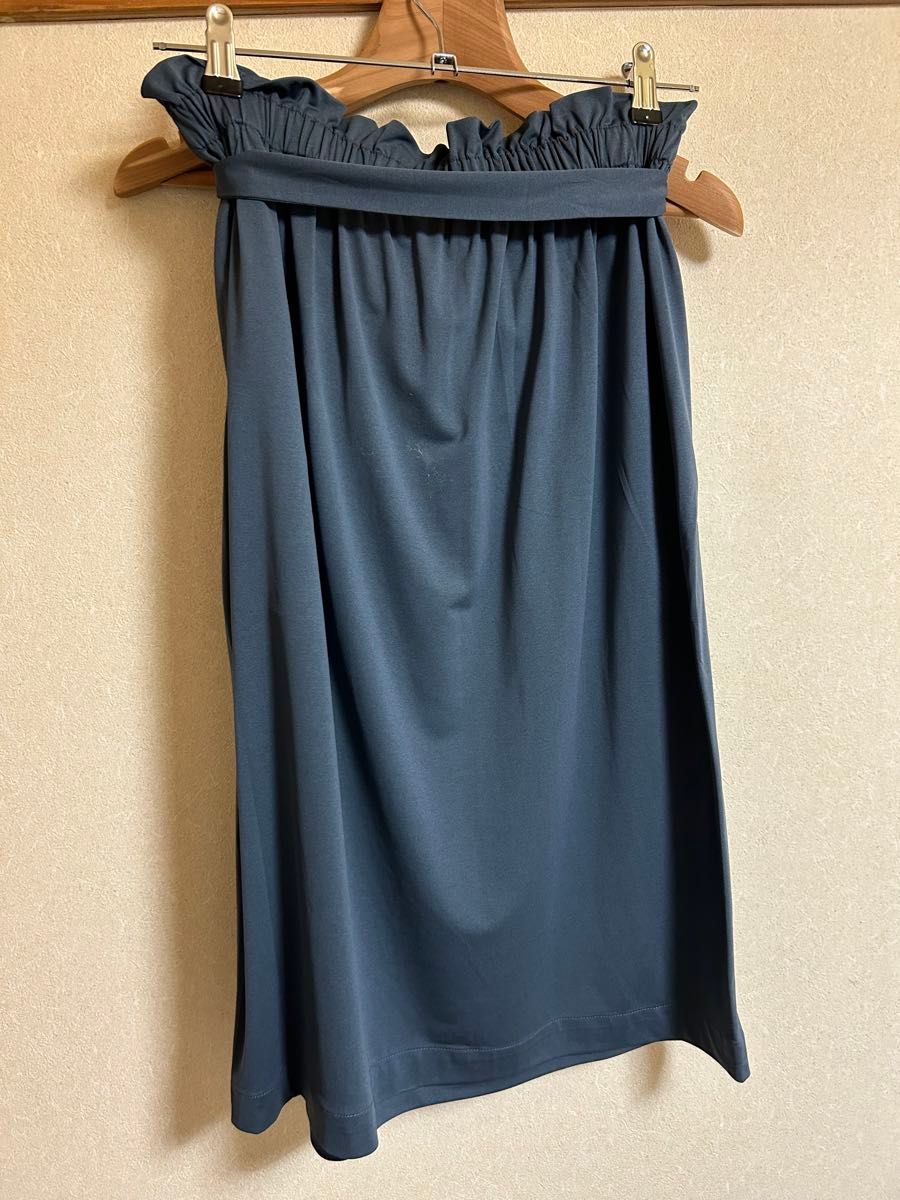 スカート ネイビー 紺 ロングスカート リボン OS ロング ブラック ひざ丈 ウエストマーク 38