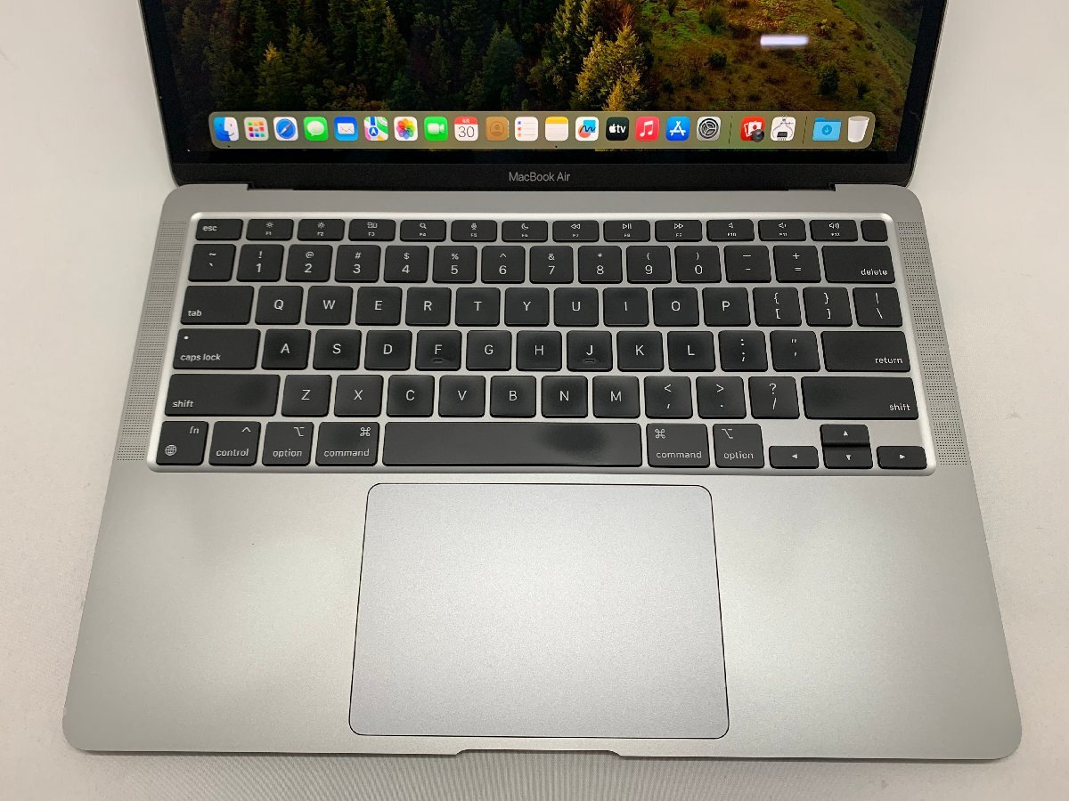 １円スタート！！ Apple MacBook Air A2337 (M1,2020) USキーボード スペースグレイ [Nmc]_テカリ