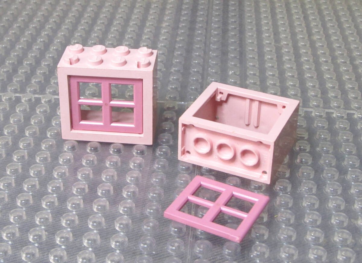 ◆レゴ∥LEGO【ウィンドウ/窓(パネル付/2x4x3/廃版タイプ)/ピンクxミディアムダークピンク 2セット】#4132c05◆正規品 [R89286]_※3セット(個)出品しています※