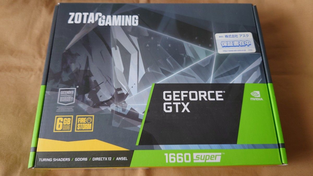 ZOTAC GAMING GeForce GTX 1660 SUPER 6GB 動作確認済み