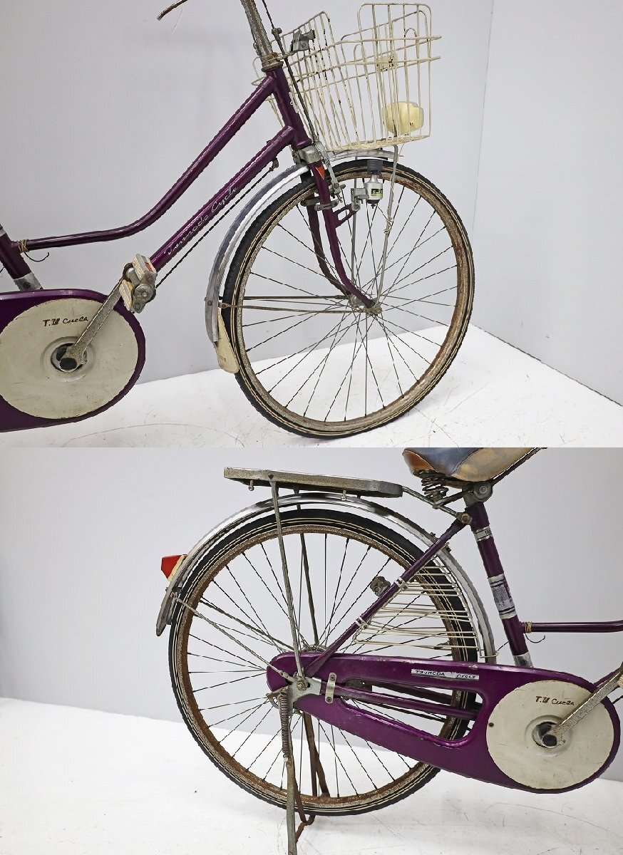 5214C24 TSUNODA ツノダ 直接引取限定 自転車 ヤングレディー 昭和レトロ ビンテージ ヴィンテージの画像7