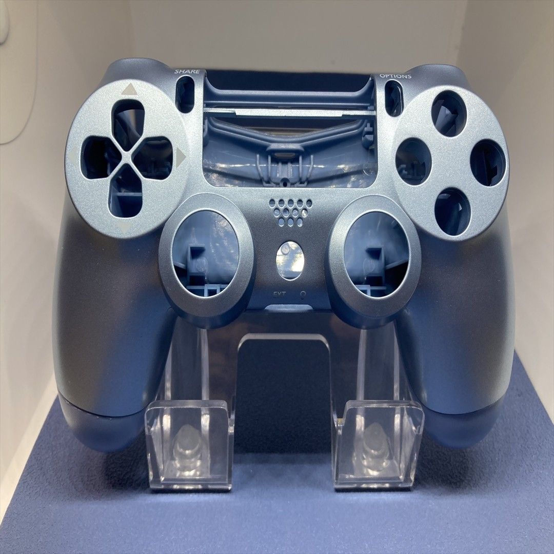 PS4コントローラー カスタムパーツ 海外互換製シェル   チタンブルー  ジャンク修理