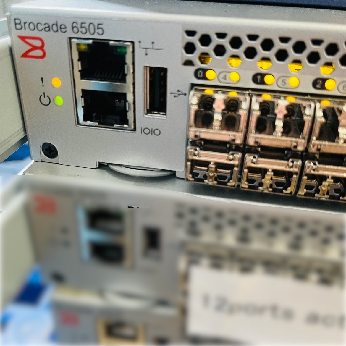 ◎124【通電OK】Brocade 6505 BR-6505-12-0R FC Switch ファイバー チャネル スイッチ 24ポート SAN 16Gbps Gen5 Dポート ブロケードの画像3