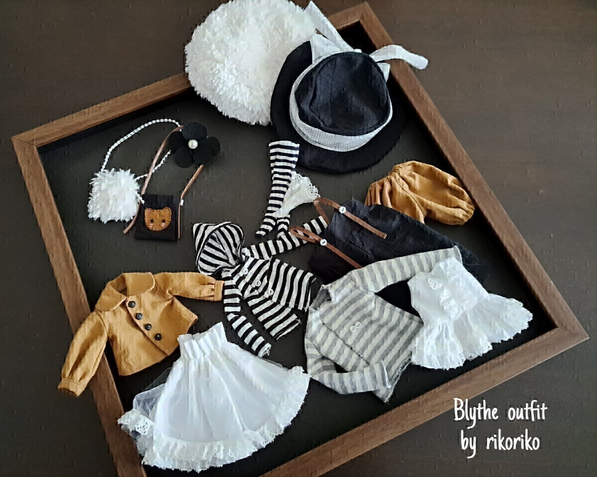 RIKORIKO ＊　Blythe outfit　カジュアルなお洋服 ☆ 着まわし1３点セット　＊_画像10