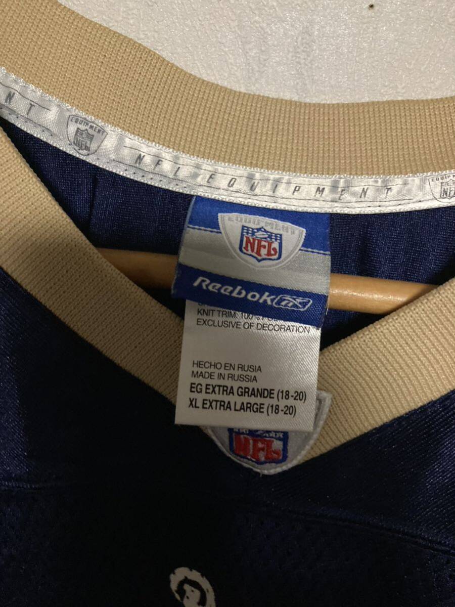 NFL RAMS ユニフォーム リーボック 28 FAULK XLアメフト ゲームシャツ フットボール_画像4