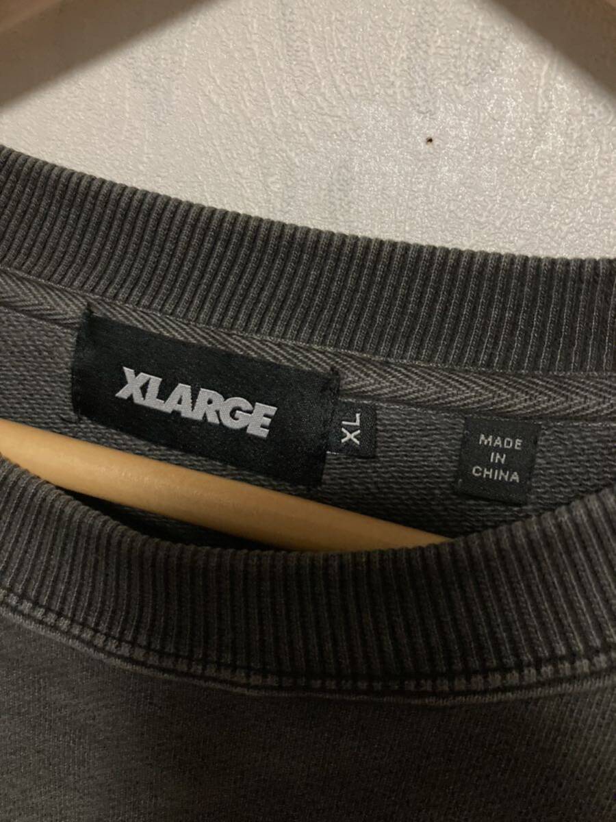 xlarge スウェット 鷹 イーグル XL ブラック チャコールグレー　クルーネック トレーナー