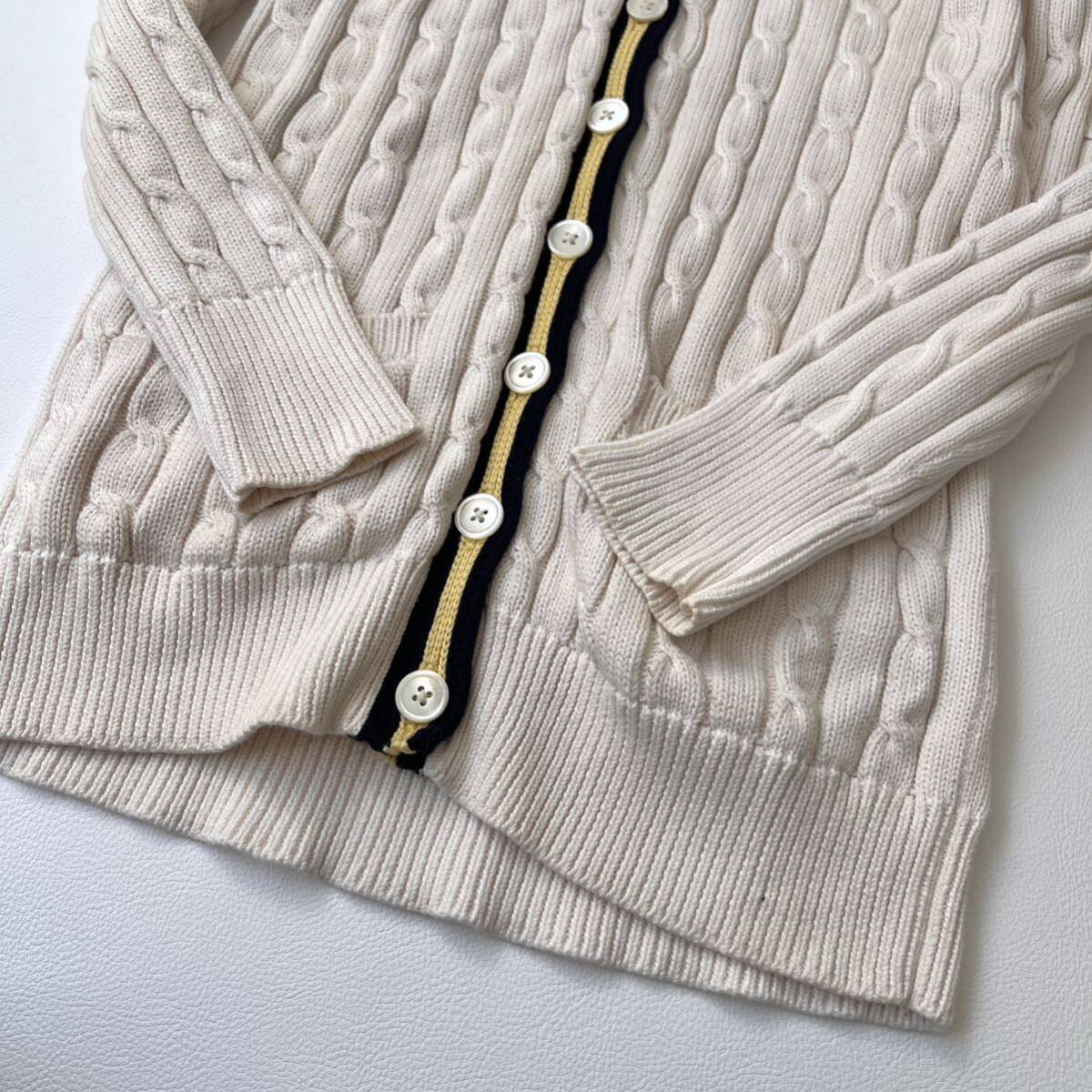 RALPH LAUREN SPORT Ralph Lauren спорт кабель вязаный вязаный кардиган внешний tops хлопок "теплый" белый женский 