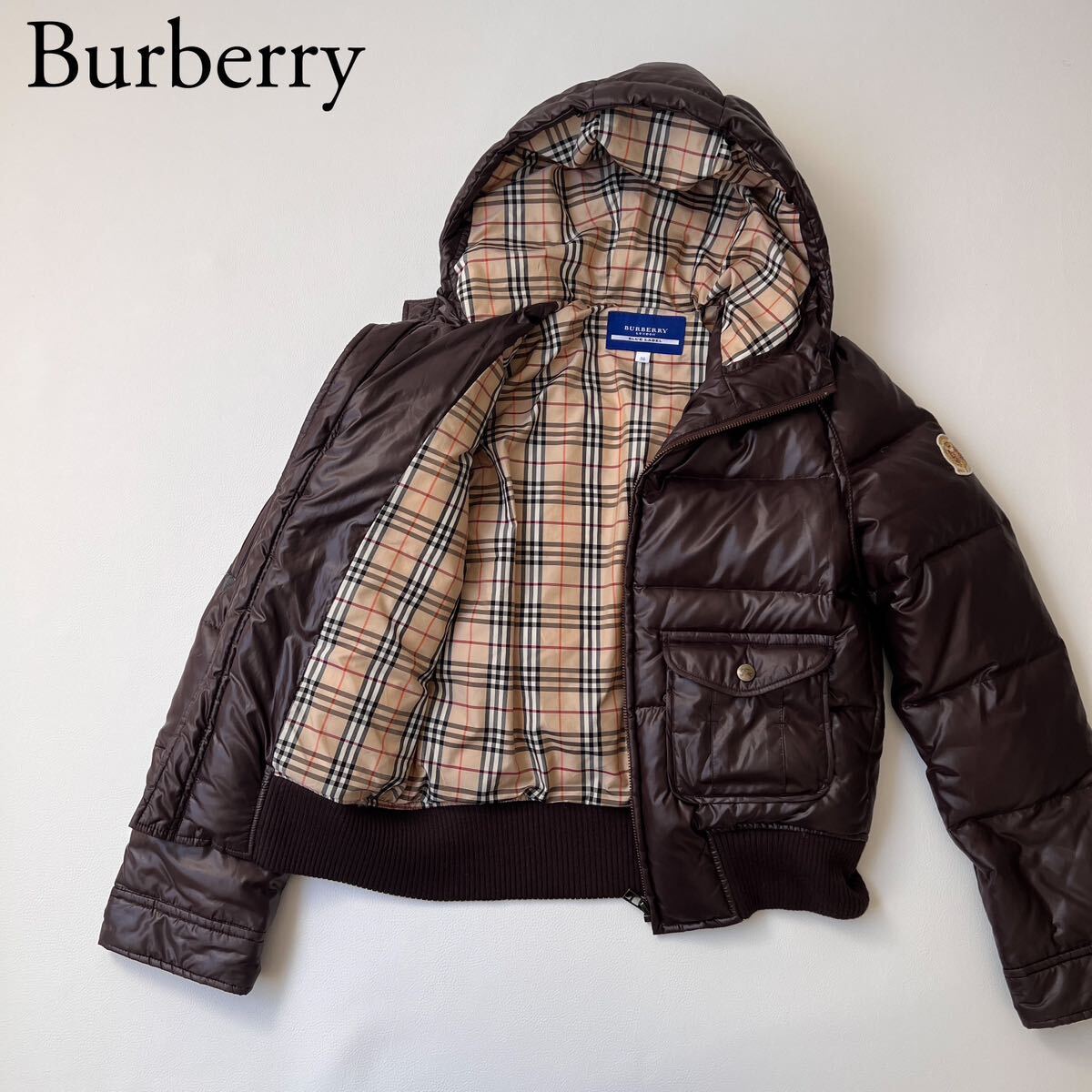 BURBERRY BLUE LABEL バーバリーブルーレーベル ダウンジャケット ブルゾン　ジャンバー　フード 裏地ノバチェック アウター レディース