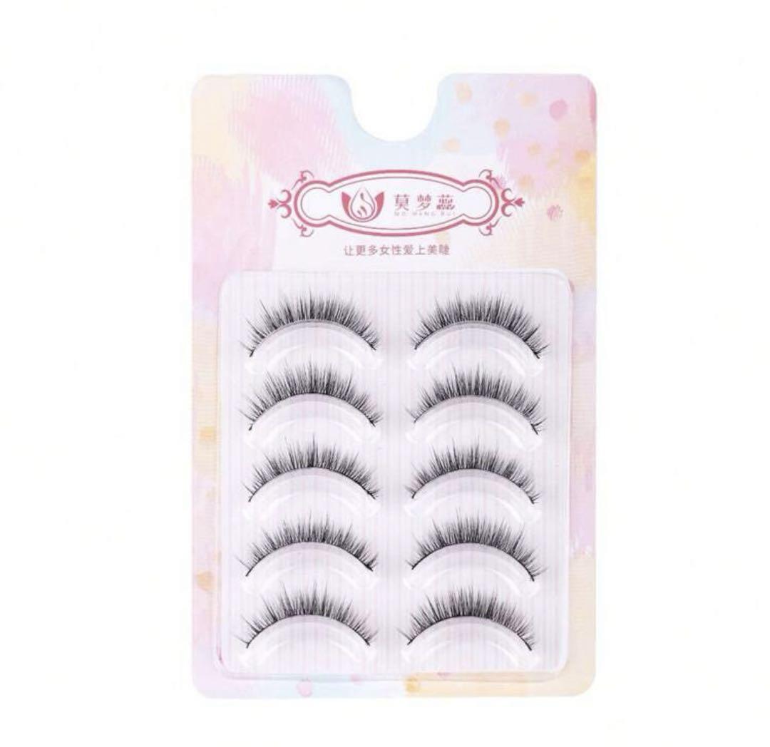  comics manner full false eyelashes 5 pair black new goods make-up .... natural 