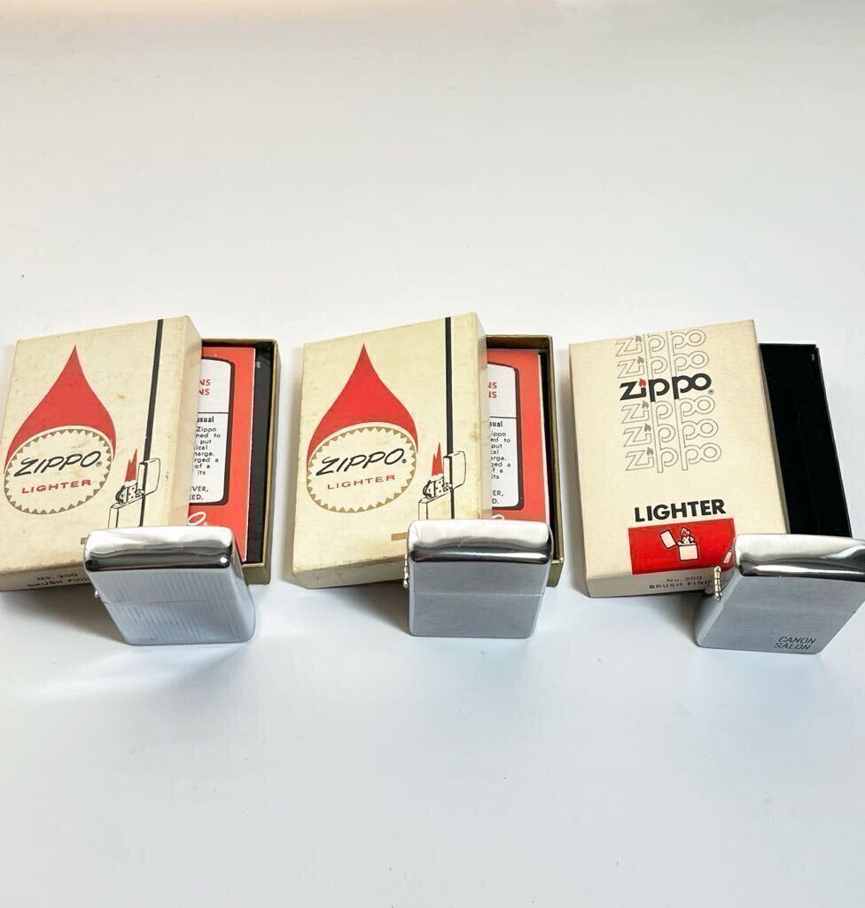 ZIPPO ロンソン NO.200 BRUSH FINISH CANON SALON ジッポ ライター 筆記体 WEEK ENDER NTV 日本テレビ ヴィンテージ まとめ 4個の画像2