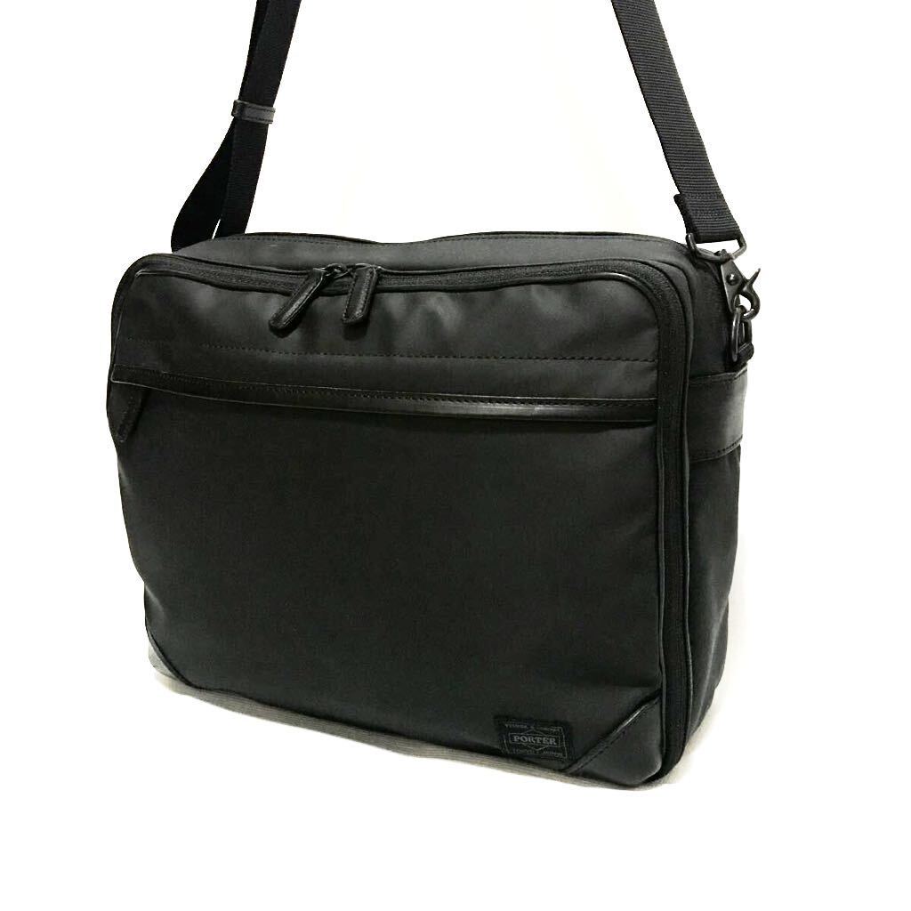 PORTER/SHOULDER BAG/BLACK/BRIEFCASE/Business/ポーター/ショルダーバッグ/ブラック/ブリーフケース/ビジネスバッグ/レザー/吉田カバン _画像1