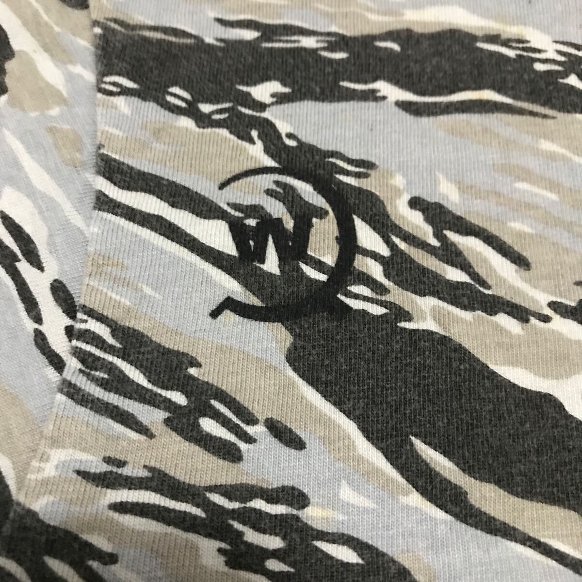 Wtaps/Vintage Army Tigers Stripe Camo T-shirt/Military/Black×Gray×Khaki/Large/90's/Wタップス/ビンテージタイガーカモ半袖Ｔシャツ