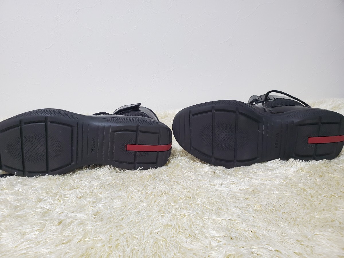 【美品・レア】ＰＲＡＤＡ ハイカットシューズ エナメル スニーカー 靴　24cm　ユニセックス　男女兼用