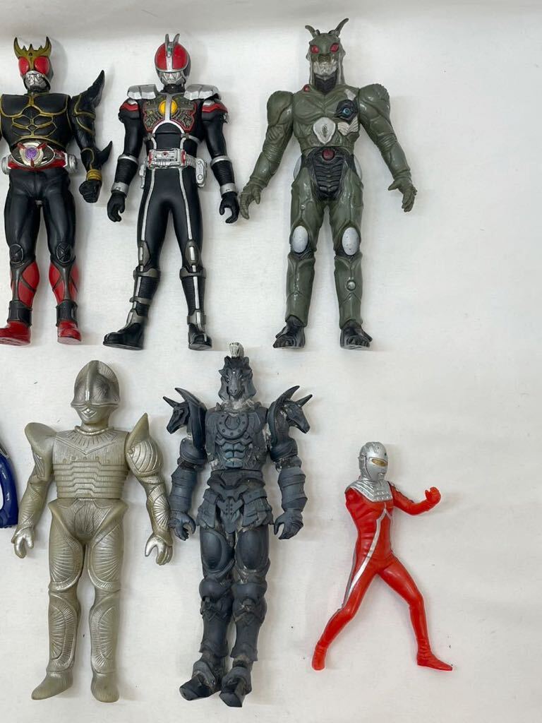 KT0426 ウルトラマン 仮面ライダー ソフビ フィギュア 13体 まとめて セット 石森プロ 円谷プロ 東映 当時物 経年保管品_画像4