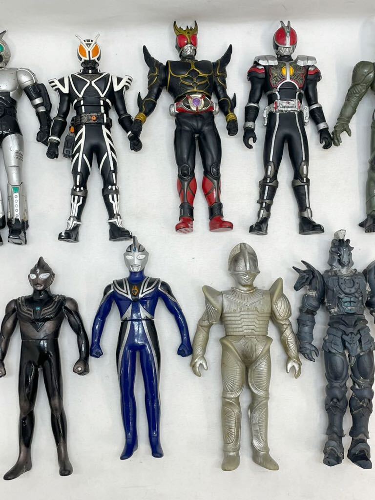 KT0426 ウルトラマン 仮面ライダー ソフビ フィギュア 13体 まとめて セット 石森プロ 円谷プロ 東映 当時物 経年保管品_画像3