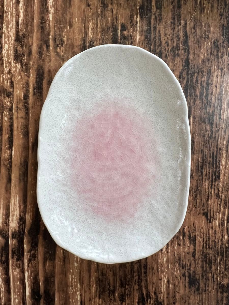 ピンク オーバル皿2枚 取り皿 オシャレ カフェ風 和洋食器 陶磁器 美濃焼
