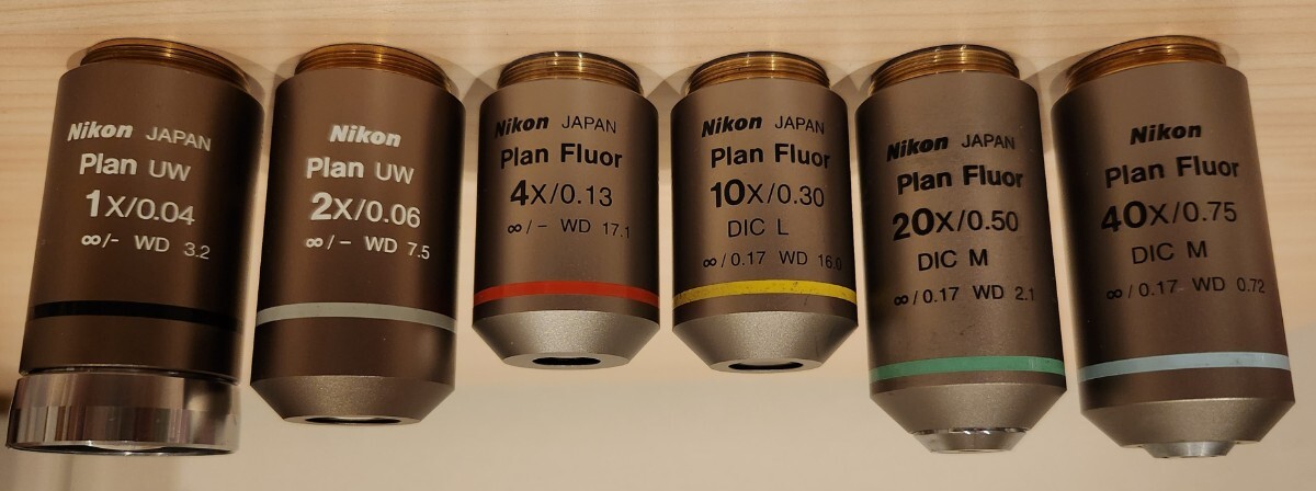 ニコン Nikon 顕微鏡 レンズ plan fluor 各倍率の画像1