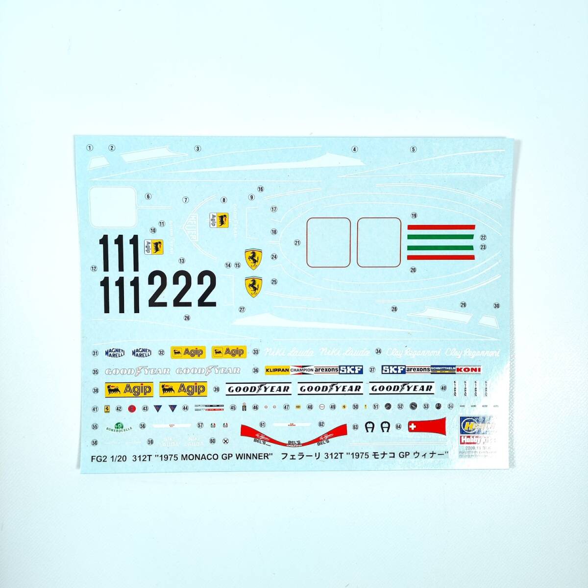 1円〜☆未組立☆ ハセガワ 1/20 フェラーリ 312T 1975 モナコGPウィナー Ferrari MONACO ニキ・ラウダ Tipo312B Hasegawa F1 プラモデルの画像5