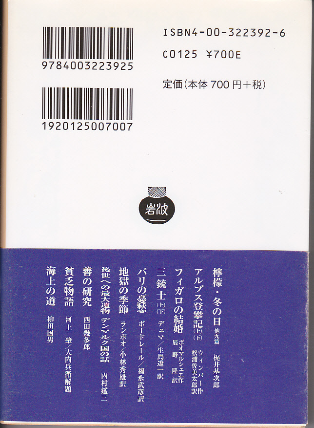 0011【送料込み】ウィンパー著「アルプス登攀記 (上下巻)」岩波文庫