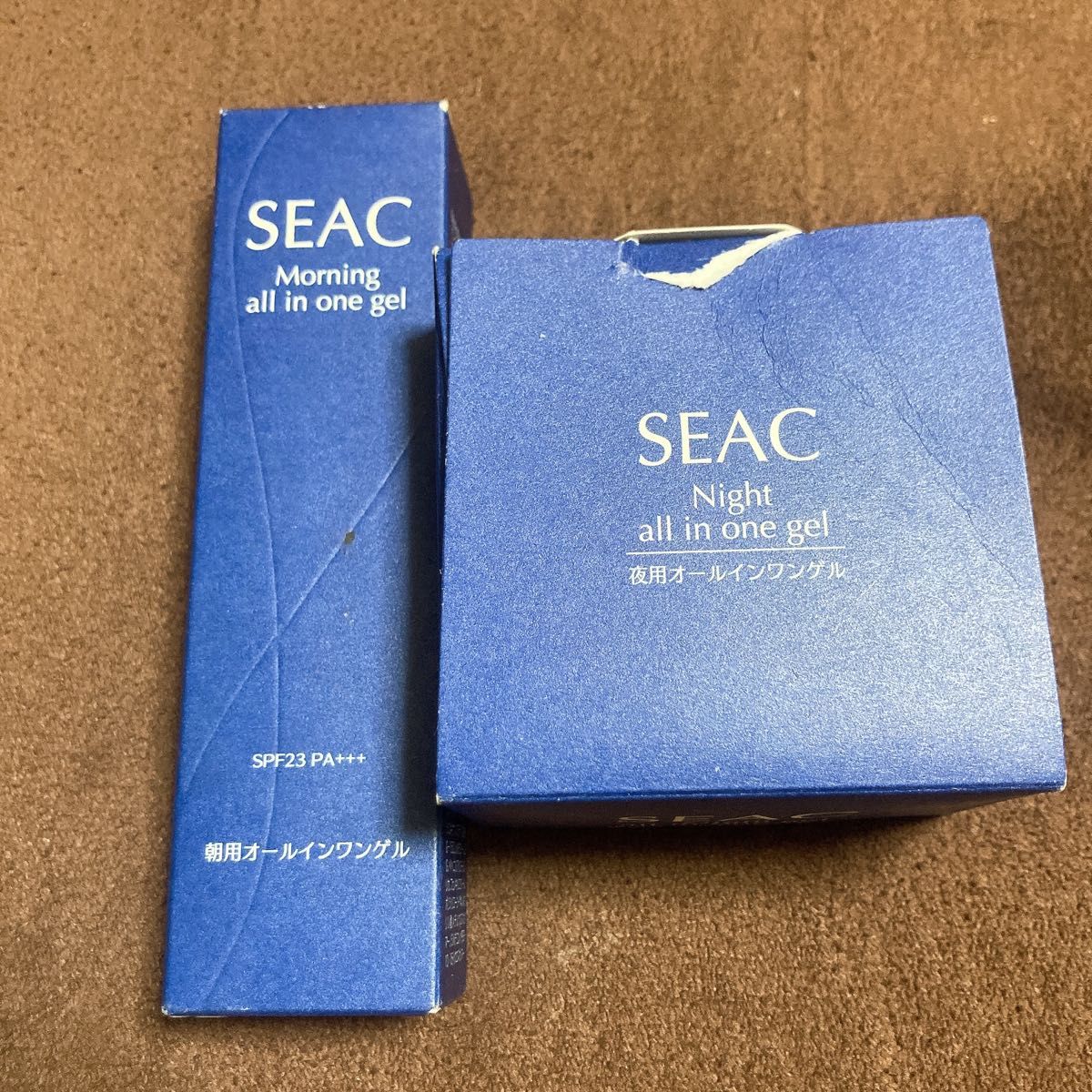 SEAC シーク 朝用、夜用オールインワンゲルセット（夜用ゲル開封済み）