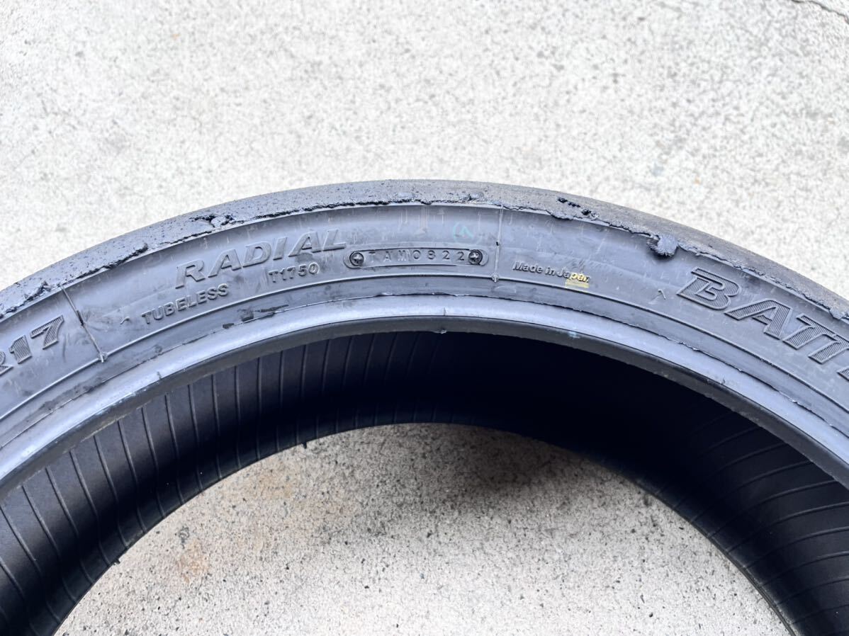 [ used ] Bridgestone BATTLAX RACING R11 front and back set 22.22 year manufacture ( circuit for tire )ST600 YZF-R6 ③ 120/600R17 180/640R17