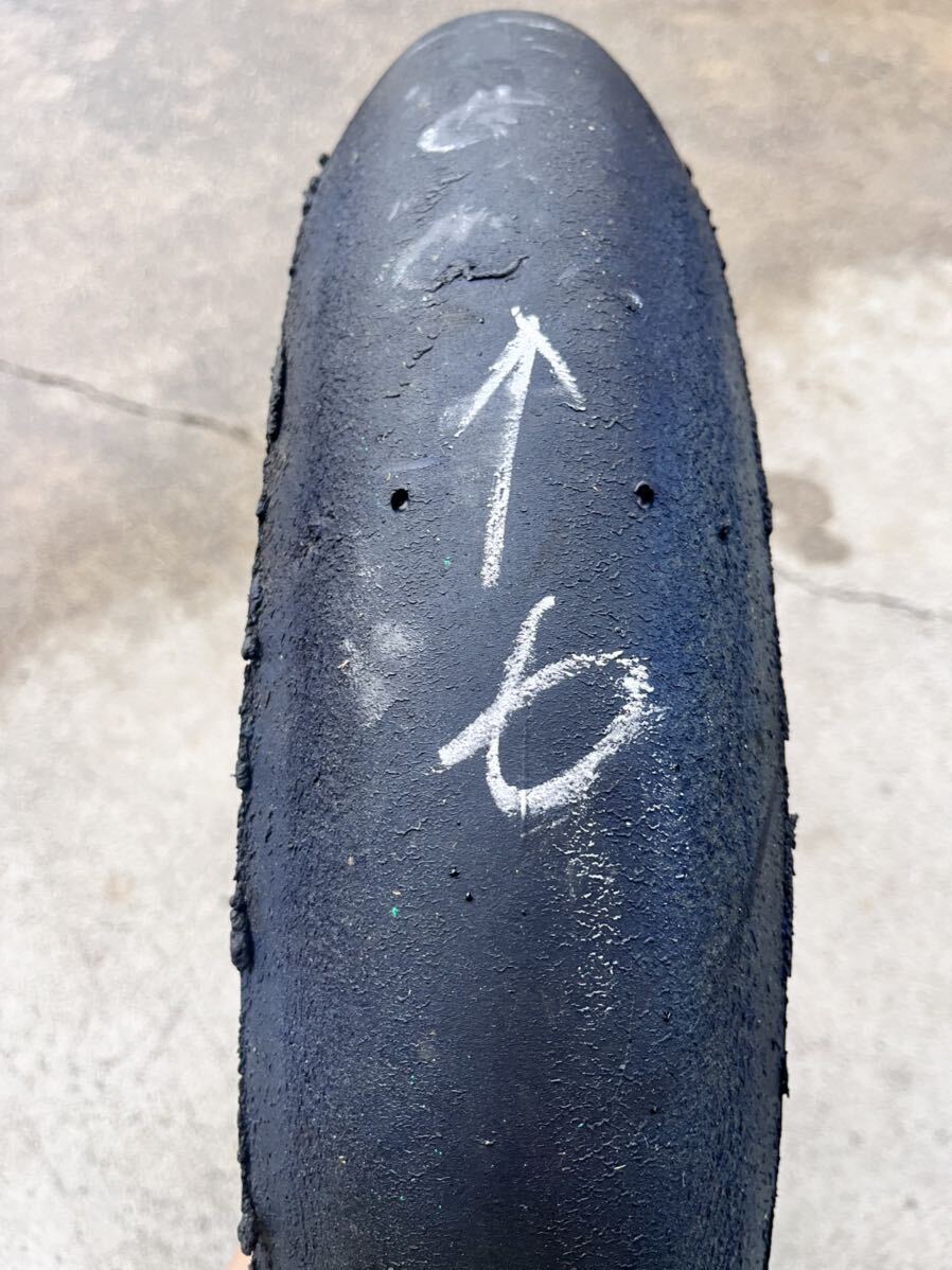 【中古】ブリヂストン スリックタイヤ BATTLAX RACING V02 90/580R17 120/600R17 前後セット 21年製造 ⑥ NSF250R NX7 250ccの画像6