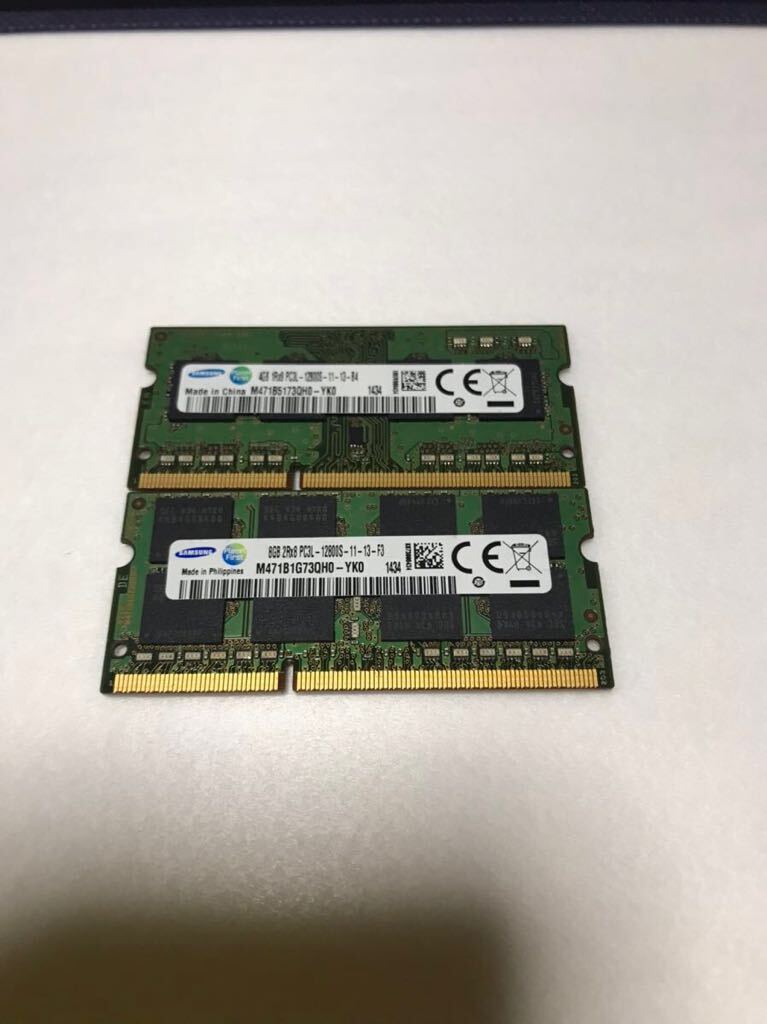 Samsung 12GB kit ノートPC用メモリーDDR3L PC3-12800S 1.35V 204ピンの画像1