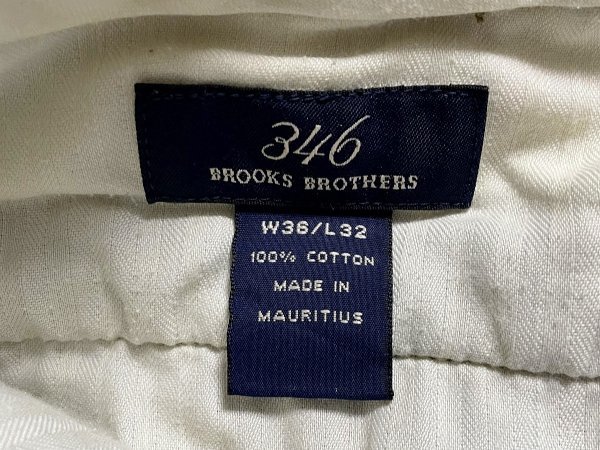 ★【希少 並品 国内正規品】 BROOKS BROTHERS 346 ブルックスブラザーズ コットン100％ 2タック チノ パンツ チノーズ カーキ系 W36 L32_画像5