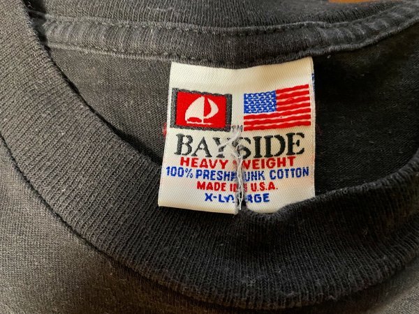 ★【90s USA製 XL 両面プリント オーバーサイズ】ビンテージ BAY SIDE ベイサイド Las Vegas ラスベガス ブラック 半袖 Tシャツ XL_画像6