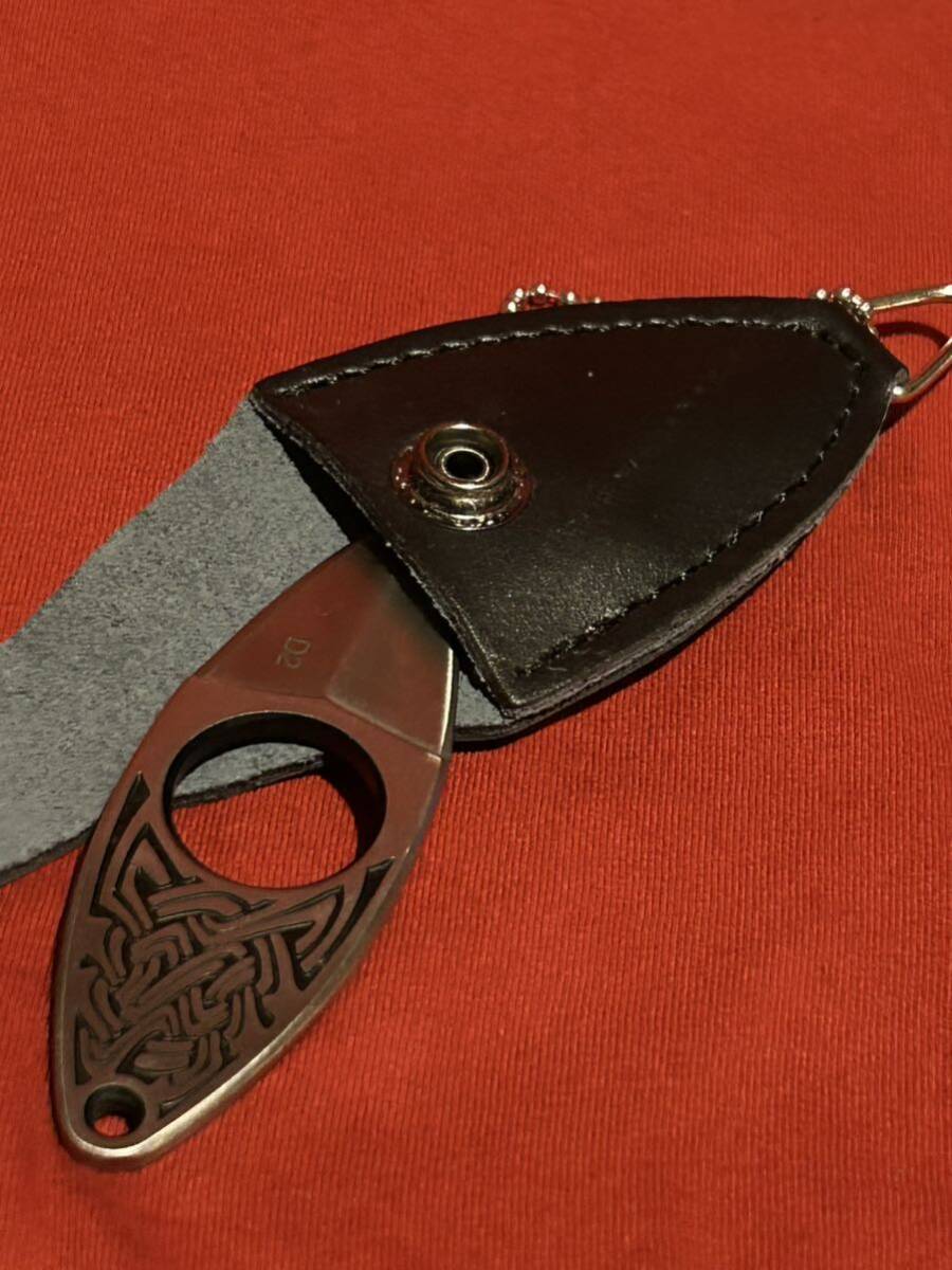 ミニダガーナイフ2個セット　ケルト紋様　レザーケース　新品保管品　アウトドア ナイフ キャンプ 