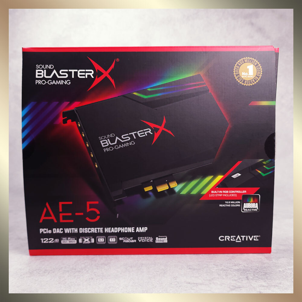 【動作良好 美品】Creative クリエイティブ Sound BlasterX AE-5 サウンドカード SBX-AE5-BK ブラック ハイレゾ RGB 付属品完備 国内正規品の画像1