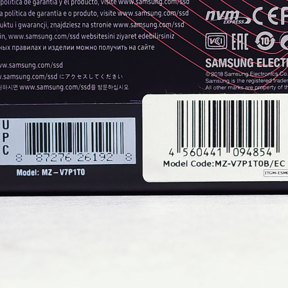 【動作良好】Samsung 970 Pro 1TB サムスン M.2 Type 2280 NVMe SSD PCIe 3.0 MZ-V7P1T0B/EC 最大速度3500MB/s 完全消去済み 国内正規品 の画像3